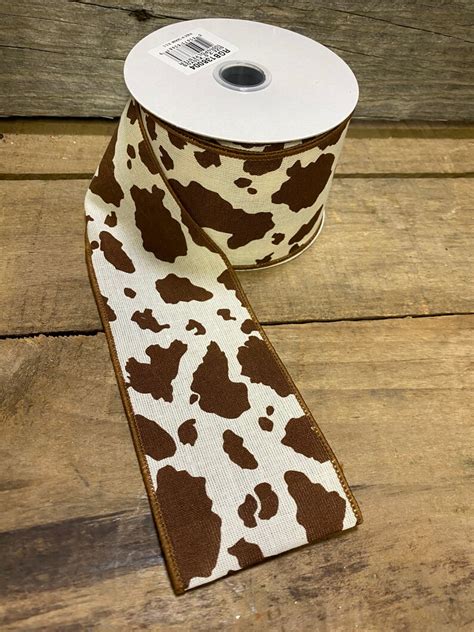 Cow Print Wired Ribbon - Perfect for Farmhouse Décor